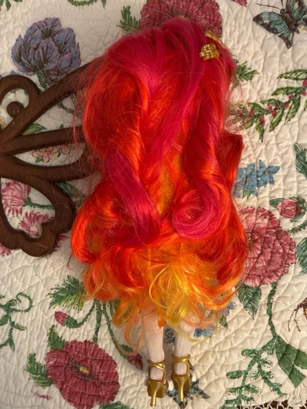Stylish Orange & Red Fashion Doll with Fiery Hair and full outfit